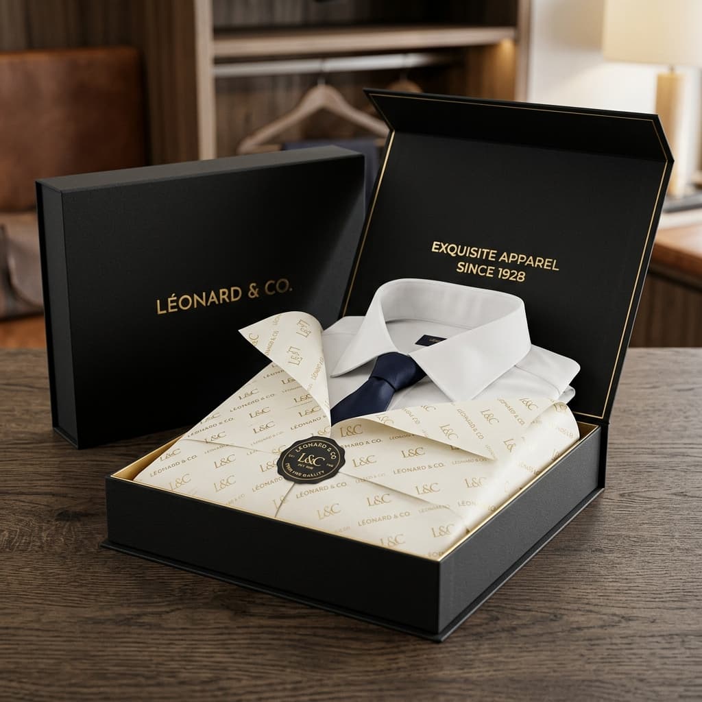 Apparel Boxes packaging example showing a customizable branded format